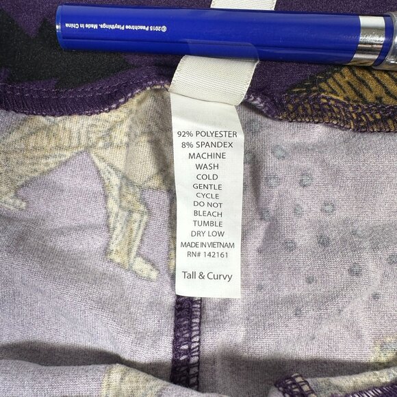 LuLaRoe Purple Gold Brown Bear Origami Black Trees Original Leggings One Size OS - Picture 4 of 6